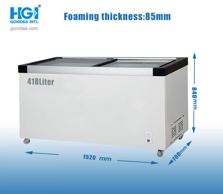 Showcaseenergie - besparing 14,8 Cf. Glijdende het Glasdeuren Wit Shell van de Borstdiepvriezer
